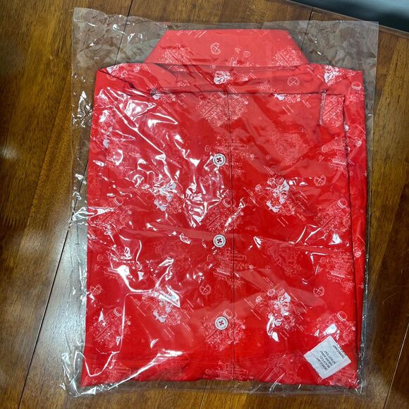 DIXXON Mens the 350 short sleeve button-down shirt Red Size‎ L NEW - Picture 4 of 6